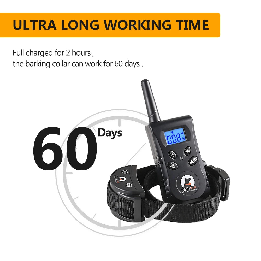 Humane PaiPaitek No Shock Beep Vibration Pet Training Dog Collar Vibration Collar Training - Fold Paws
