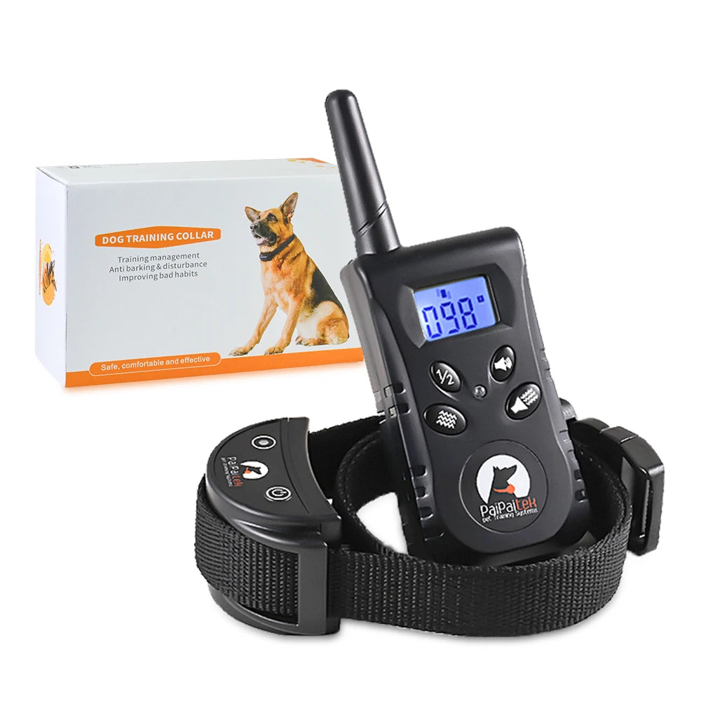 Humane PaiPaitek No Shock Beep Vibration Pet Training Dog Collar Vibration Collar Training - Fold Paws