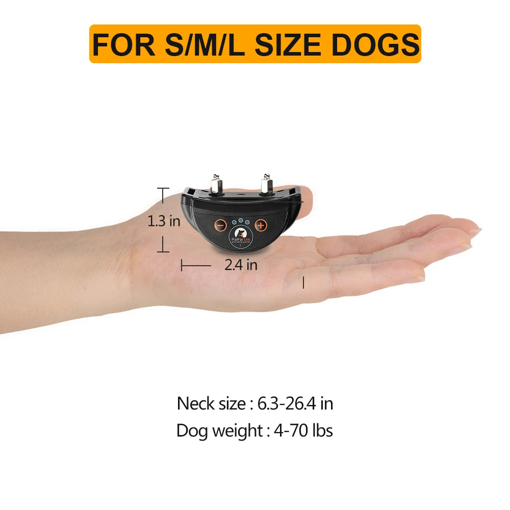 Rechargeable Dog Bark Collar – Static Training Device for Large Dogs with Adjustable Sensitivity & Waterproof Design - Fold Paws