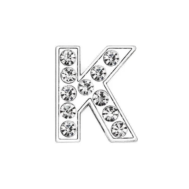 Rhinestone Slide Letter Charms – A-Z Stainless Steel 10mm Bling Alphabet for Pet Collars & DIY Accessories - Fold Paws