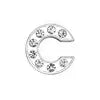 Rhinestone Slide Letter Charms – A-Z Stainless Steel 10mm Bling Alphabet for Pet Collars & DIY Accessories - Fold Paws