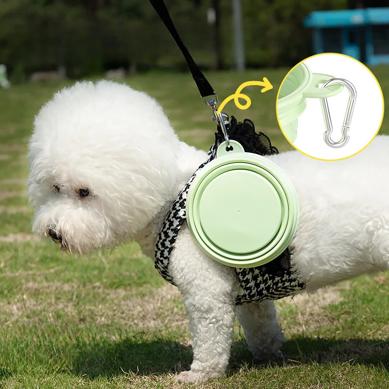 350ml Foldable Silicone Pet Bowl – Macaron Color Portable Dog & Cat Water Dish for Outdoor Travel - Fold Paws