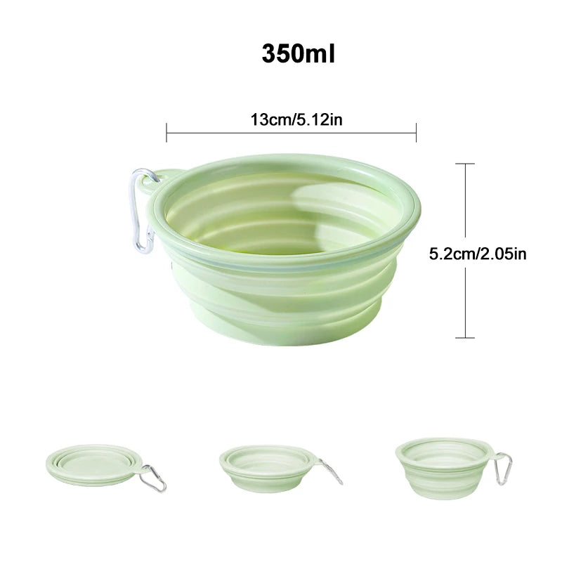 350ml Foldable Silicone Pet Bowl – Macaron Color Portable Dog & Cat Water Dish for Outdoor Travel - Fold Paws