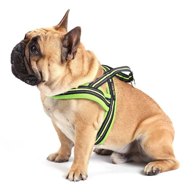 Reflective Explosion-Proof Dog Chest Strap – Easy-Wear Gun-Shaped Harness with Towing Rope for Medium & Large Dogs - Fold Paws