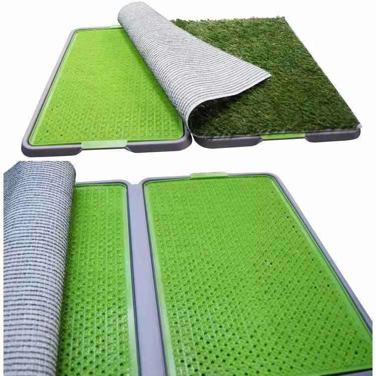 X-Large Dog Grass Potty Pad Tray – 35-Inch Eco-Friendly Indoor Pet Toilet for Training & Hygiene - Fold Paws