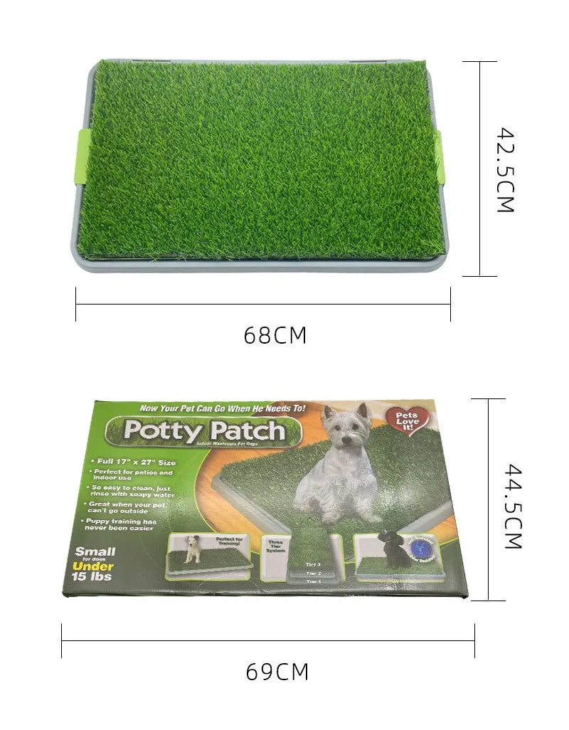X-Large Dog Grass Potty Pad Tray – 35-Inch Eco-Friendly Indoor Pet Toilet for Training & Hygiene - Fold Paws