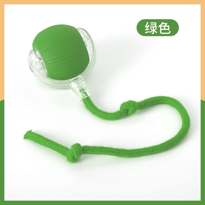 Multi Color 360° Smart Automatic Pet Rope Toy Interactive Electric Cat Rolling Ball with USB Charger - Fold Paws