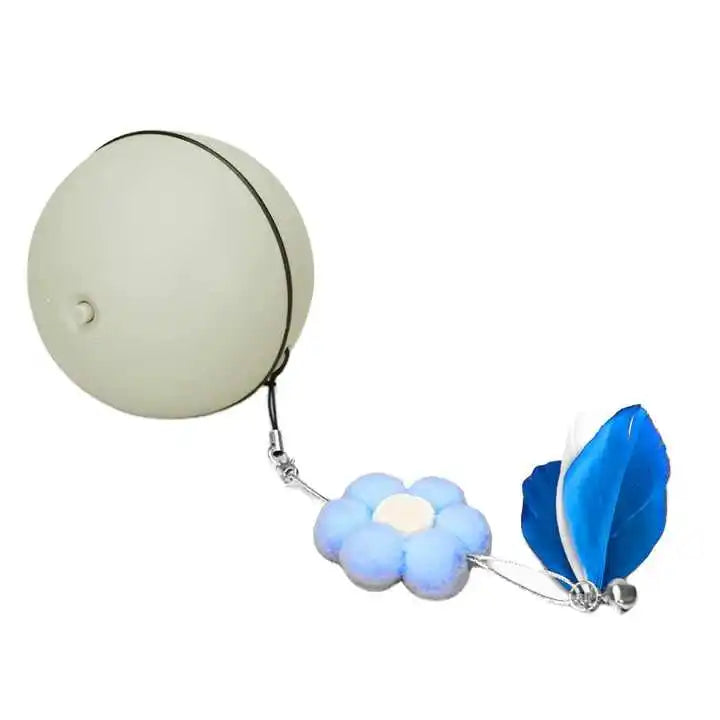 Multi Color 360° Smart Automatic Pet Rope Toy Interactive Electric Cat Rolling Ball with USB Charger - Fold Paws