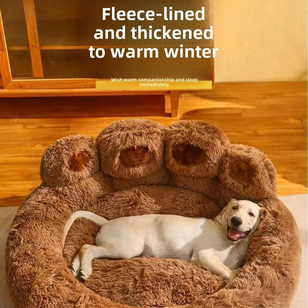 All-Season Paw Plush Pet Bed – Cozy Dog & Cat Bed for Small to Large Pets with Soft Cushion Design - Fold Paws