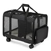 Rolling Double Pet Carrier – Detachable Wheel Travel Bag for Small Cats & Dogs with Spacious Compartments - Fold Paws