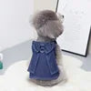 Designer Dog Dress with Harness – Fashion Denim Skirt T-Shirt & Leash Set for Small Pets - Fold Paws