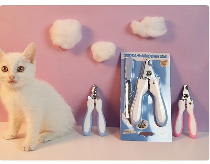 Stainless Steel Pet Nail Trimmer – Safe Grooming Clippers for Cats, Kittens & Dogs with Ergonomic Grip - Fold Paws