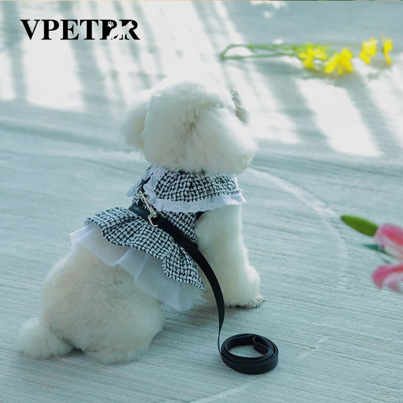 Luxury Shirt Dress Pets Outfits Leash Clothes Small Dog Party Skirt Puppy Sublimation Custom Dog Harness Design Dog Summer - Fold Paws
