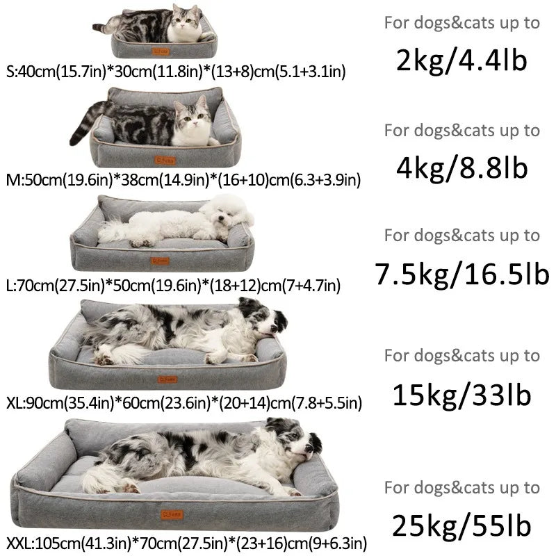 Luxury Canvas Pet Bed Large Chew Proof Extra Dog Beds Waterproof and Bite-resistant Dog Bed - Fold Paws
