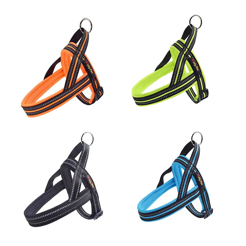 Explosion-proof Spike Pet Universal Chest Strap Reflective Easy to Wear Gun Shaped Chest Strap Medium and Large Dog Towing Rope - Fold Paws