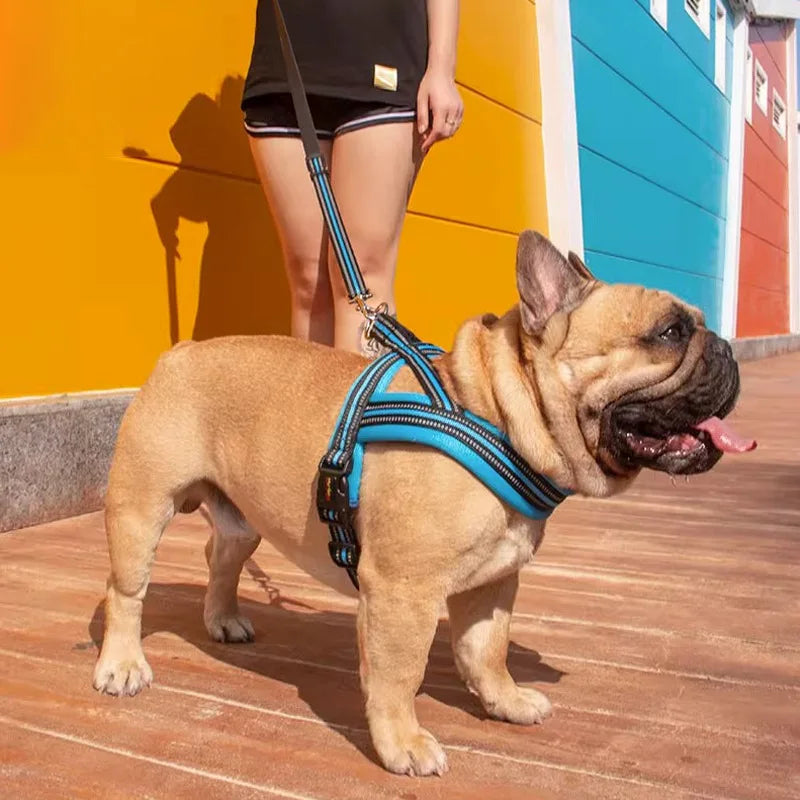 Explosion-proof Spike Pet Universal Chest Strap Reflective Easy to Wear Gun Shaped Chest Strap Medium and Large Dog Towing Rope - Fold Paws
