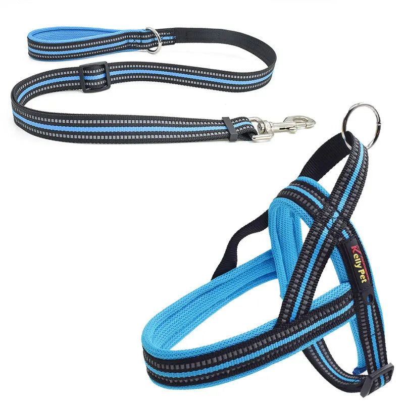 Explosion-proof Spike Pet Universal Chest Strap Reflective Easy to Wear Gun Shaped Chest Strap Medium and Large Dog Towing Rope - Fold Paws